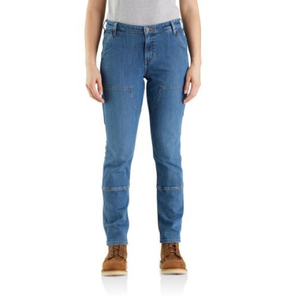 Carhartt Rugged Flex Relaxed Fit Double Front Dark Wash Jeans NWT Size 6
